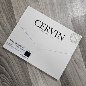 CERVIN Enola Couture Lurex Sheer RHT Seamed Nylon Stockings, Black / Red, Size 4